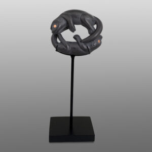 Playing Otters
Gary Olver
Woodland Cree
Argillite, copper, custom stand
1⅝” x 1½” x ¾” (4" with stand)
1800