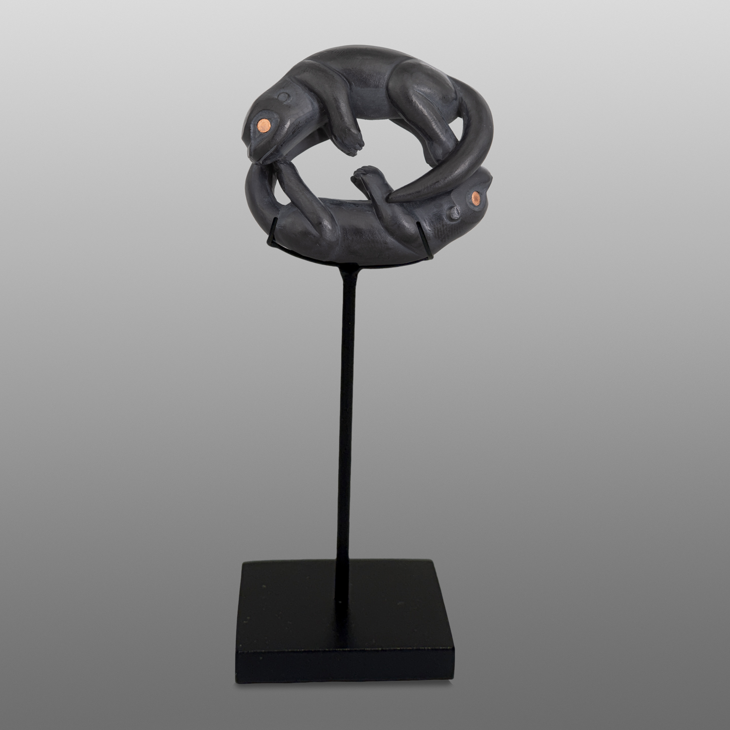 Playing Otters
Gary Olver
Woodland Cree
Argillite, copper, custom stand
1⅝” x 1½” x ¾” (4" with stand)
1800