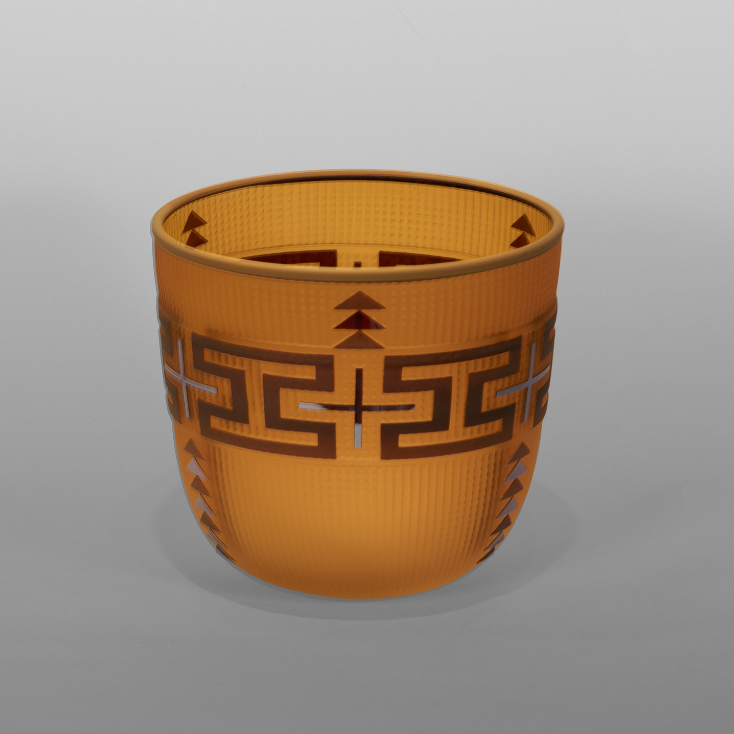 Amber & Olive Basket
Preston Singletary
Tlingit
Blown & sand-carved glass
6" x 6¼ dia.
4,200
B25-55