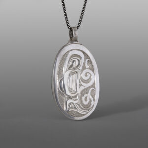 Octopus Pendant
Ernest Swanson
Haida
Argillite, abalone, silver
2" x 1"
1,650