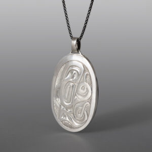 Octopus Pendant
Ernest Swanson
Haida
Argillite, abalone, silver
2" x 1"
1,650