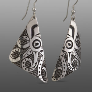 Octopus Earrings
Corey Moraes
Tsimshian
Silver
1½" x ¾"
650