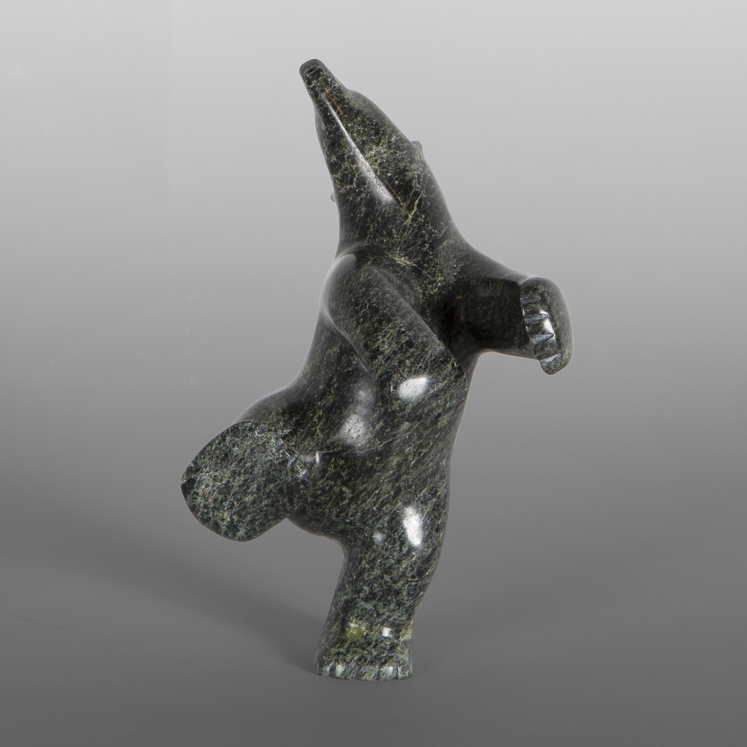 Swaying Bear
Kooyoo Peter
Inuit
Serpentine
7¼" x 4½" x 4½"
$1100