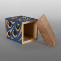 Baby Steller Jay Bentwood Box
Andy Peterson
Coast Salish
Red cedar, paint
7½" x 6½" x 6½"
475