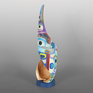 Unity Spiral
Steve Smith - Dla'kwagila
Oweekeno
Acrylic on turned maple
21" x 6" dia.
(5" dia. base)
$