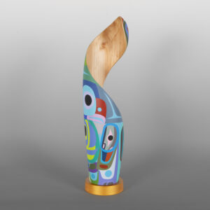 Family Spiral
Steve Smith - Dla'kwagila
Oweekeno
20" x 5" dia.
(4½" dia. base)
Acrylic on turned maple
$