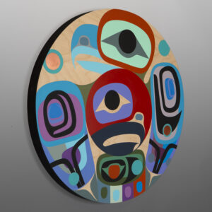 Double Happiness
Steve Smith - Dla'kwagila
Oweekeno
Acrylic on birch panel
22" dia. x 1⅝"
4,000