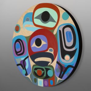 Double Happiness
Steve Smith - Dla'kwagila
Oweekeno
Acrylic on birch panel
22" dia. x 1⅝"
4,000