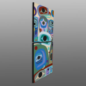 Contentment
Steve Smith - Dla'kwagila
Oweekeno
Acrylic on birch panel diptych
60" x 24" x 1⅝"
$