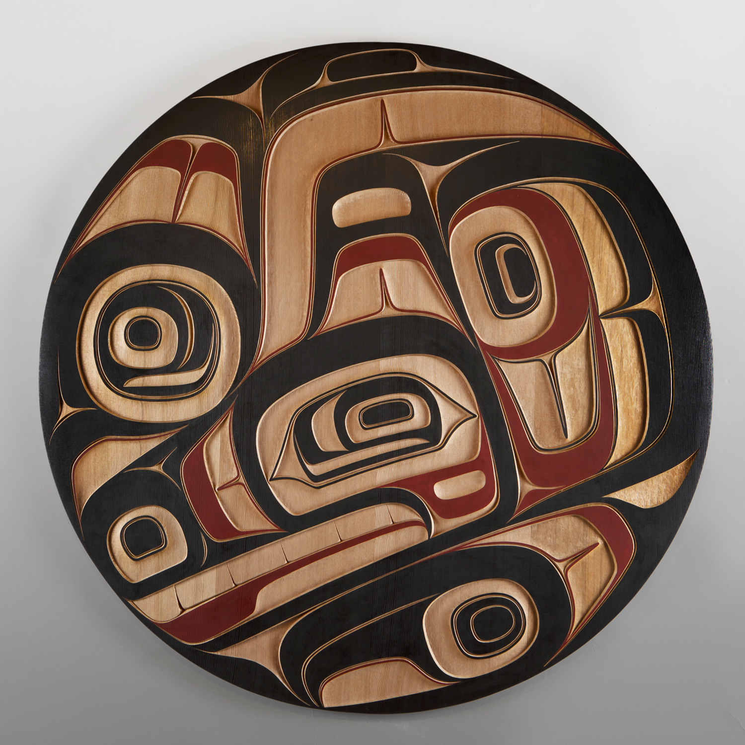Gyibaaw (Wolf) Panel
Phil Gray
Ts'msyen
Red cedar, paint
30" dia x 1½”
10,800