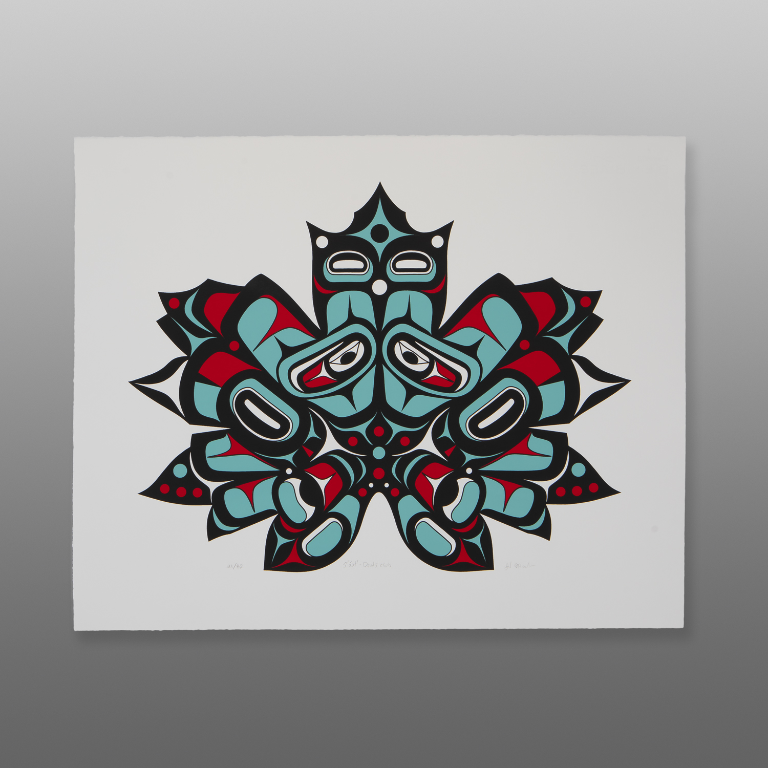 S’áxt’ - Devil's Club
Jerrod Galanin
Tlingit
Serigraph
26¾" x 21½"
$