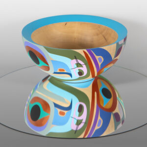 One Bowl
Steve Smith - Dla'kwagila
Oweekeno
Acrylic on turned maple
7¼” dia. x 3¼”
4,500