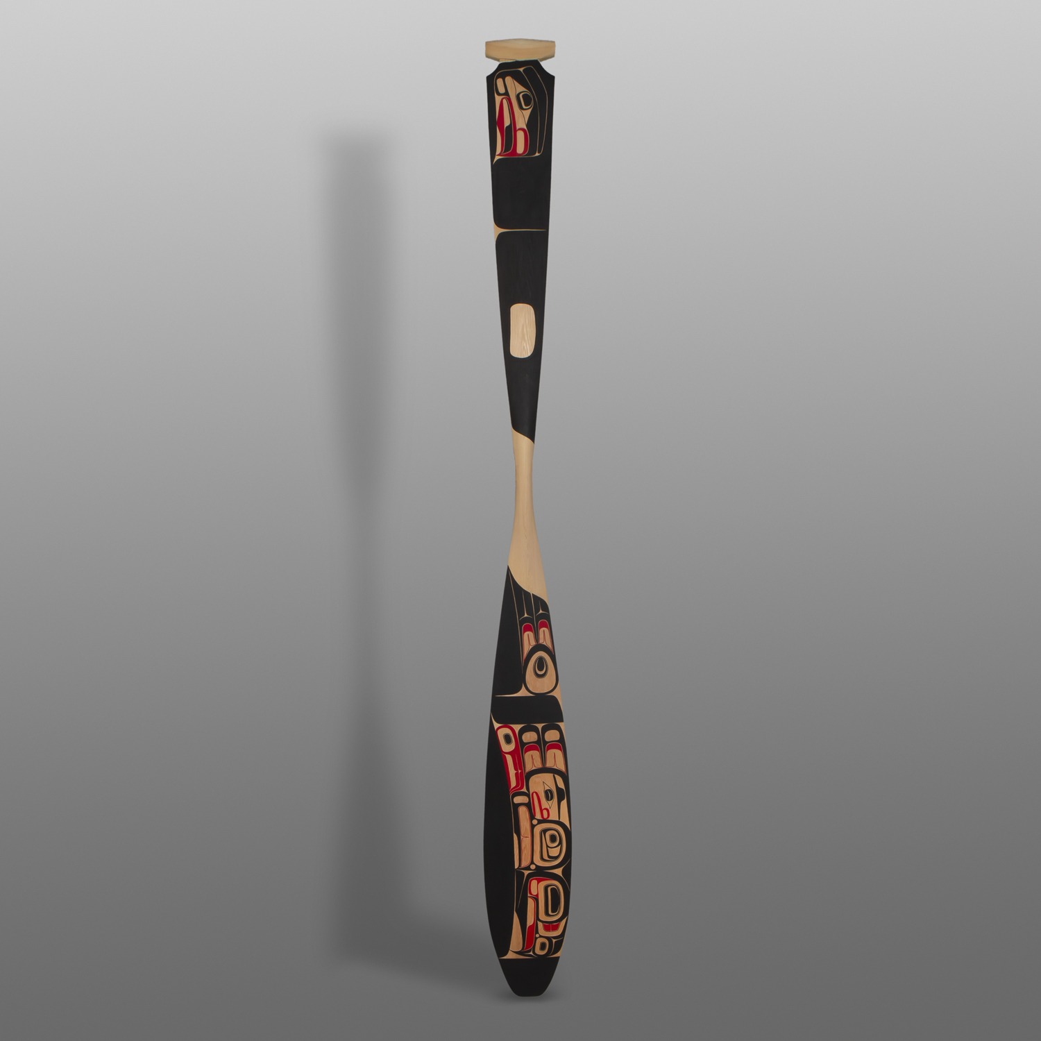 Xsgyiik - Eagle Paddle
Shawn Aster
Tsimshian (Canada)
Red cedar, paint
71¾" x 6¾" x 1½"
$