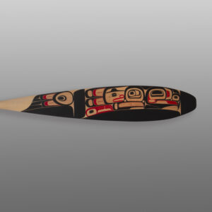 Xsgyiik - Eagle Paddle
Shawn Aster
Tsimshian (Canada)
Red cedar, paint
71¾" x 6¾" x 1½"
$
