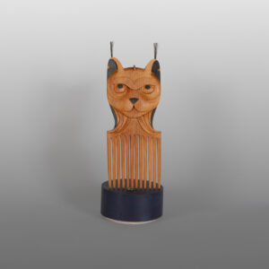 Lynx Comb
Dean Hunt
Heiltsuk (Canada)

Red cedar, copper, paint, horse hair, abalone
9¾" x 3½" x 3½”
1,600