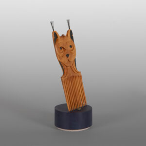 Lynx Comb
Dean Hunt
Heiltsuk (Canada)

Red cedar, copper, paint, horse hair, abalone
9¾" x 3½" x 3½”
1,600