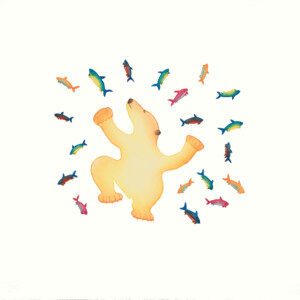 CEE POOTOOGOOK Surfacing Bear Etching & Aquatint Printer: Studio PM 49.5 x 50 cm; 19 1/2 x 19 3/4 in. $400 US