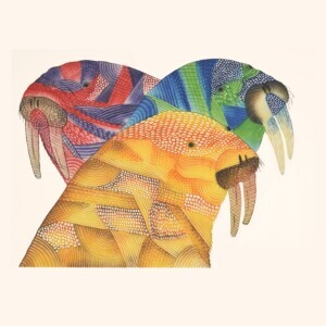 Adorned Walruses
Pauojoungie Saggiak
InuitEtching & Aquatint
24" x 29"
$960