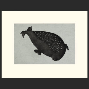 Natsiamini (Young Seal’s Coat)
Johnny Pootoogook
Etching & Chine Collé
21 ½” x 27 ½”
$450Paper: Velin d’Arches White & Tatami
Printer: Studio PM
55 x 70.5 cm$600
