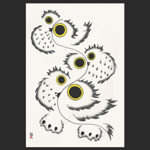 Swirling Owls
Padloo Samayualie
Lithograph & Stencil
22 x 15
$600
$450
