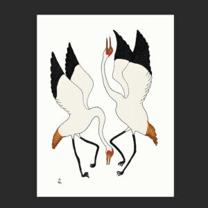 2. Dancing Cranes
Quvianaqtuk Pudlat
Inuit
Stonecut
Paper: Kizuki Kozo White
Printer: Ashoona Ashoona
82.5 x 62 cm
32 ½” x 24 ½”
$900
$720
Cape Dorset Print Collection 2020