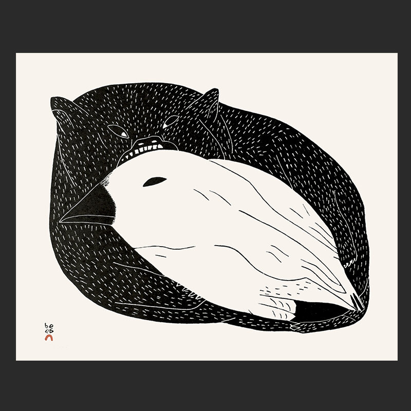 6. Nunavut Vampire
Malaija Pootoogook
Inuit
Stonecut
Paper: Kizuki Kozo Natural
Printer: Qavavau Manumie
38.4 x 46.9 cm
15” x 18 ½”
$500
$400
Cape Dorset Print Collection  2020