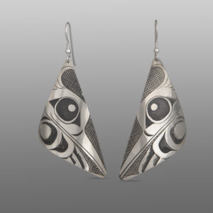 Kingfisher Earrings
Corey Moraes
Tsimshian
Silver
2" x 1"
$1,200