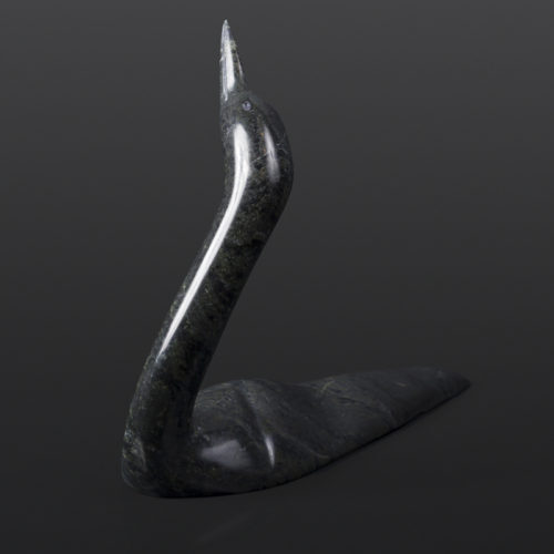 Loon Spirit Ning Ashoona Inuit Serpentine 9 ½” x 3" x 7"