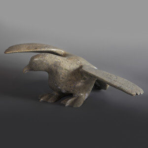Bird with Wings Wide Kelly Etidloie Inuit Serpentine #37 12” x 8” x 4” $1600