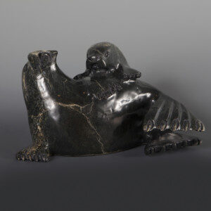 Bearded Seal & PupKelly Etidloie
InuitSerpentine #58
9” x 8” x 4 ½”$850