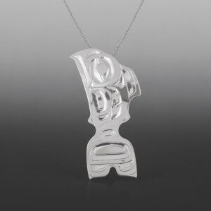 Salmon Pendant Alvin Adkins Haida Silver $275