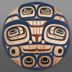 Gwisgwaasgm Gyemgm Aatk - Blue MoonClifton Guthrie
TsimshianRed cedar, paint
32½” dia. x 1”Sold