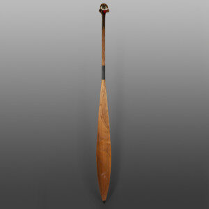 Rhythm of the Woodpecker Paddle
Troy Rata
MaoriRed cedar, paint, abalone
91” x 7”$8500
