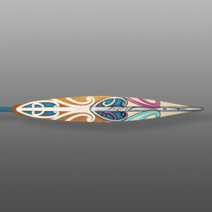 We Live Near the Water Paddle
Troy Rata
Maori
Red cedar, abalone, paint
80" x 7½” x 1½”
$5400