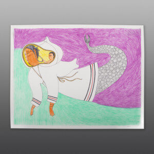 Sedna & Her Child
Ningiukulu Teevee
Inuit
Color pencil, ink on paper
23" x 30"
$1450