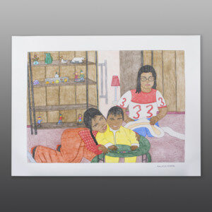 A Home With My Family
Kudluajuk Ashoona
Inuit
Color pencil, ink on paper
23" x 30"
$800