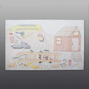 Building a Sled
Cee Pootoogook
Inuit
Color pencil, ink on paper
15" x 23"
$550
400