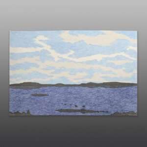 Nunavut (Our Land)
Nicotye Samayualie
Inuit
Color pencil, ink on paper
15" x 23"
$450