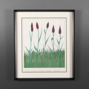 Purple Arctic Flowers
Nicotye Samayualie
Inuit
Ink, color felt on paper, museum framing
19½” x 25½”
$925