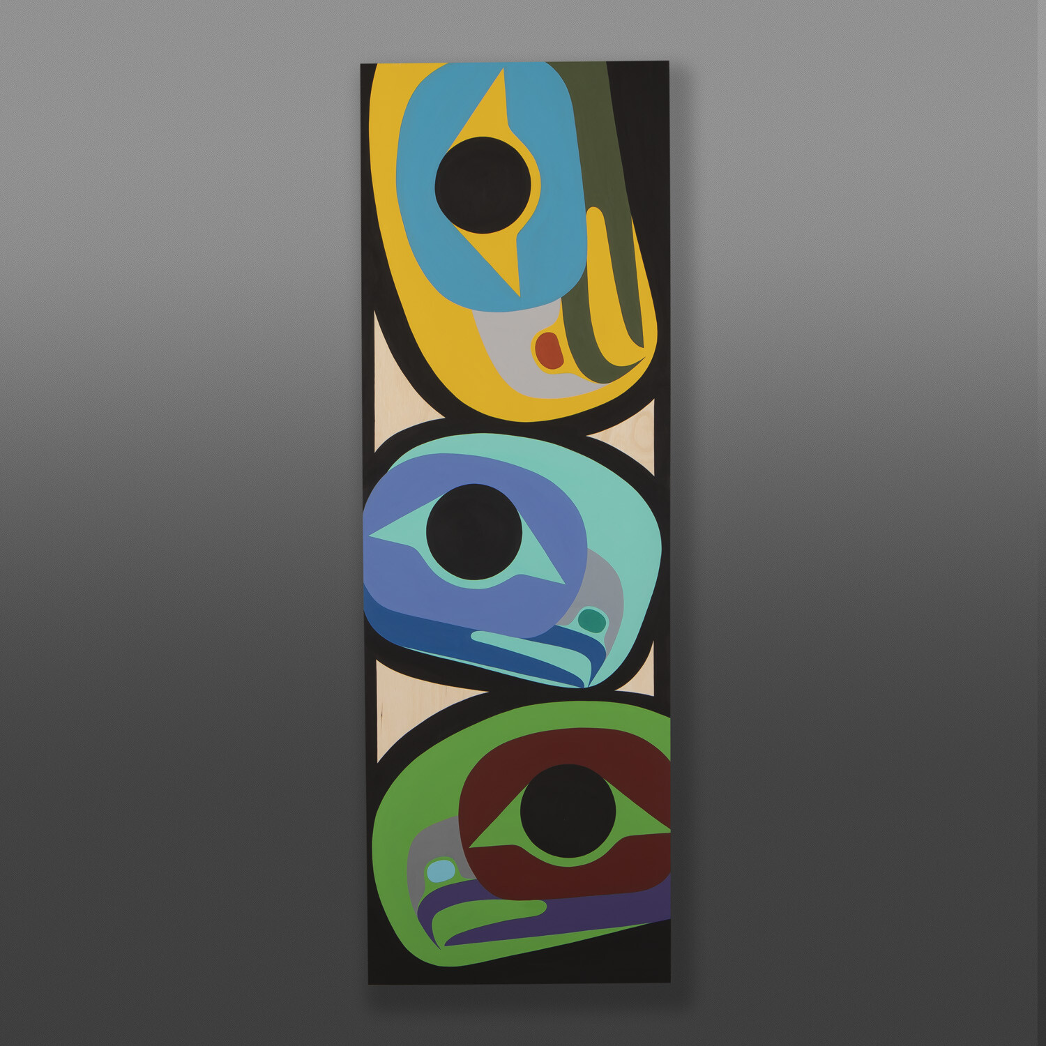 Eagle Family
Steve Smith - Dla'kwagila
Oweekeno
Acrylic on birch panel
36" x 12" x 1½"
$1700