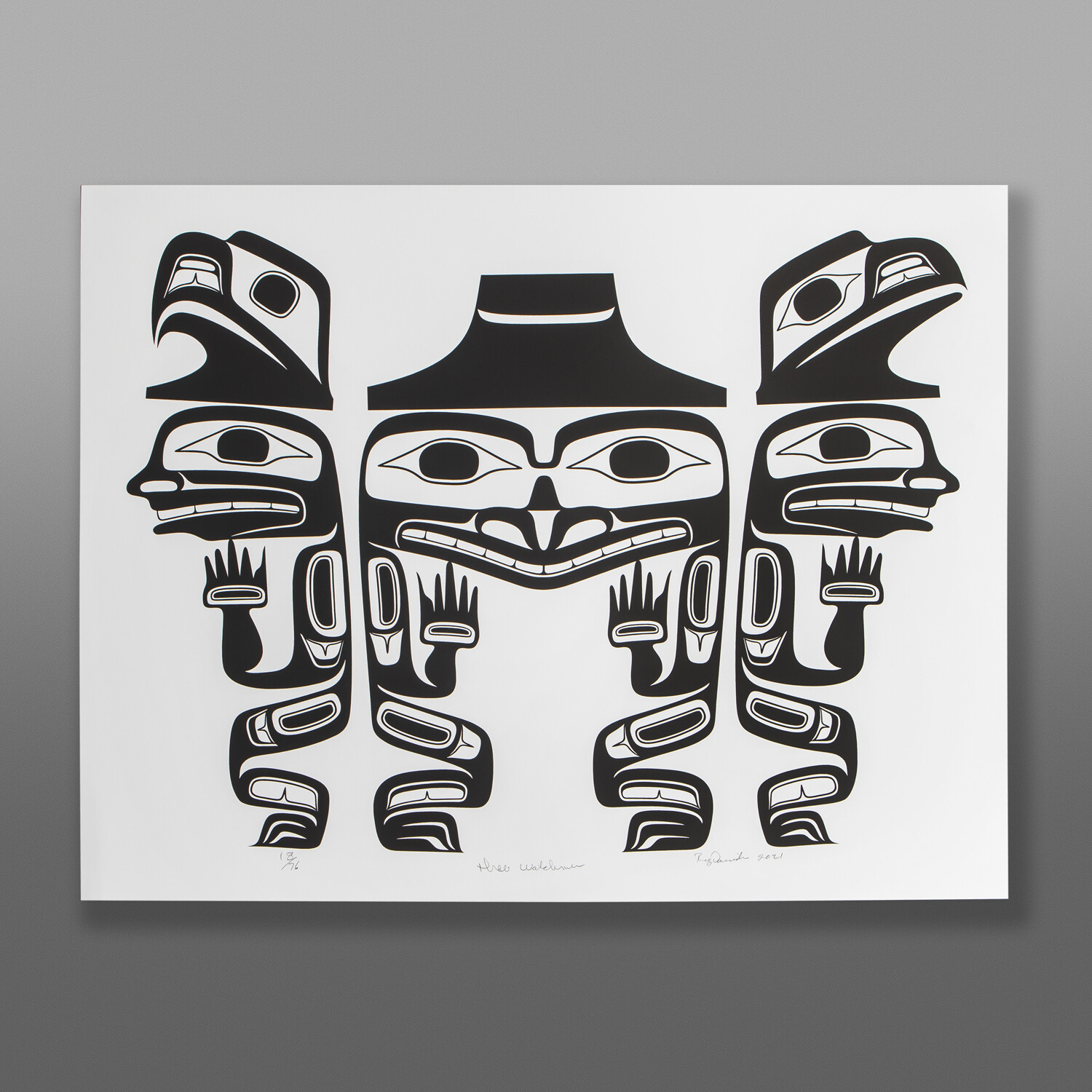 Three Watchmen
Reg Davidson
Haida
Serigraph
28" x 22"
$325