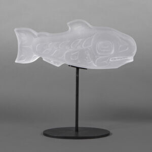 Salmon #1
Preston Singletary
TlingitCast glass, custom stand
14” x 1” x  5” (12” with stand)$4000
