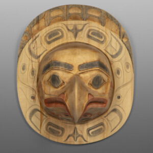 Chief's Eagle Moon
Shawn Aster
TsimshianAlder, paint, abalone
20” x 13” x 8”
$5400
