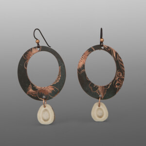 Wildrose & Antler Earrings
Jennifer Younger
Tlingit
Copper, antler
2" x 1¾"
$320