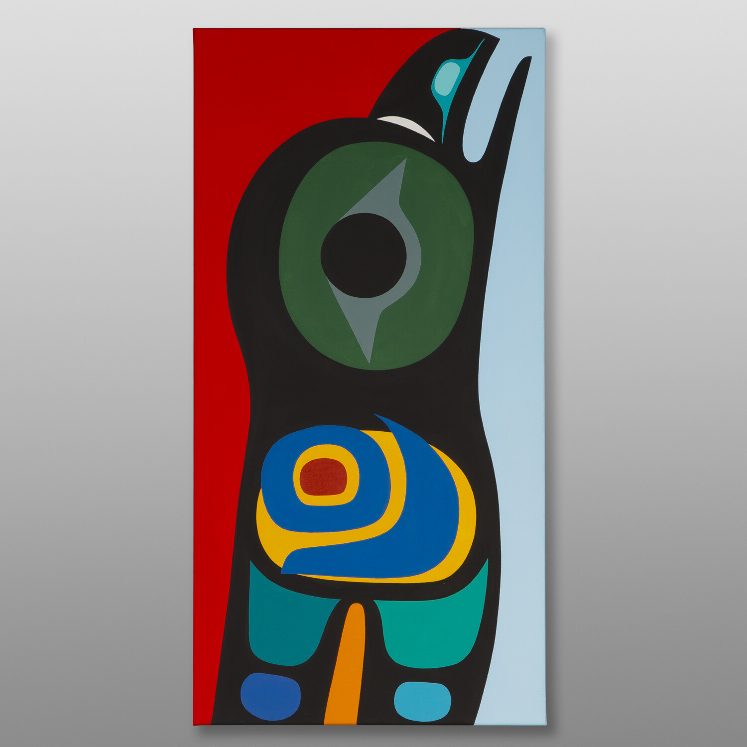 Happy Raven
Steve Smith - Dla'kwagila
Oweekeno
Acrylic on canvas
24" x 12" x 1½"
$1600