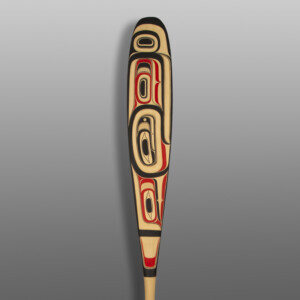 Black & Red Orca Paddle
Raymond Shaw
Kwakwaka'wakw
Yellow cedar, paint
61" x 6"
$4500