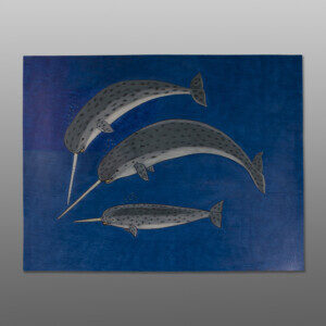 Narwhal Whale Unicorn
Pauojoungie Saggiak
Inuit
Colored pencil, ink on paper
30" x 23"
$CD 210-0114