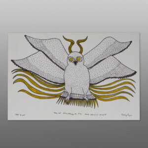 Baby Owl Strengthening to Fly
Qiatsuq Ragee
InuitColoured pencil and ink on paper
23" x 15"
300CAD
$550
181-0039