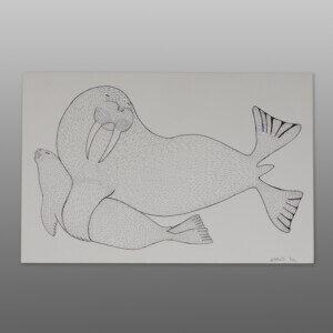 Walrus Hug
Quvianaqtuk Pudlat
Inuit
Ink on paper
23" x 15"CD 220-01