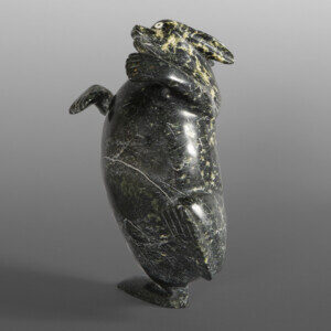 Dancing Hare
Pitseolak Qimirpik
InuitSerpentine
8¼” x 5¼” x 5½”
$1100